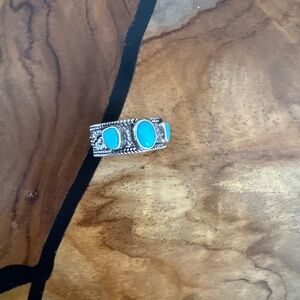 Clocks and Colours Sterling Silver Turquoise Ring (Size 11)